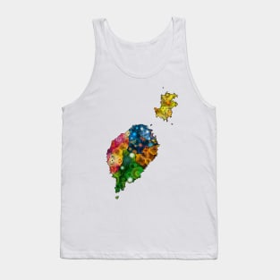 Spirograph Patterned São Tomé and Príncipe administrative districts Map Tank Top